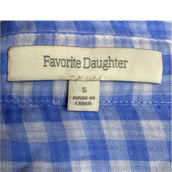 Favorite Daughter The Ex-Boyfriend Gingham Cotton Shirt Small NWT $198 - Picture 8 of 8
